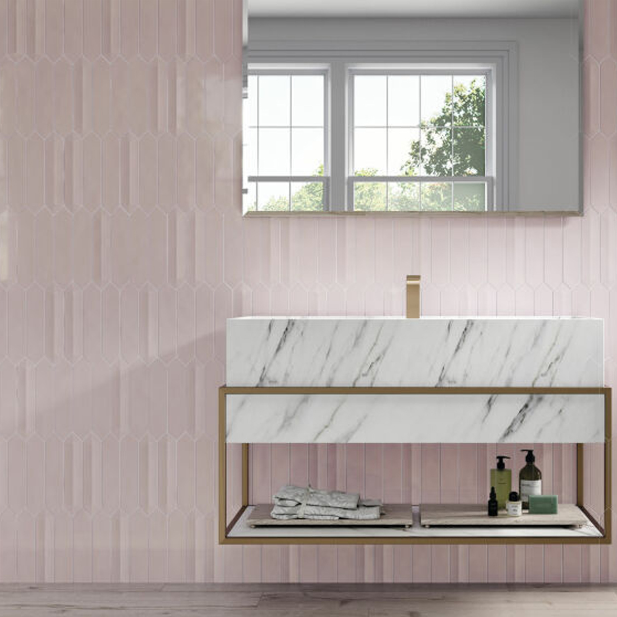 Cifre Ceramica Wandtegel Dimsey Roze 6.5x33.2cm